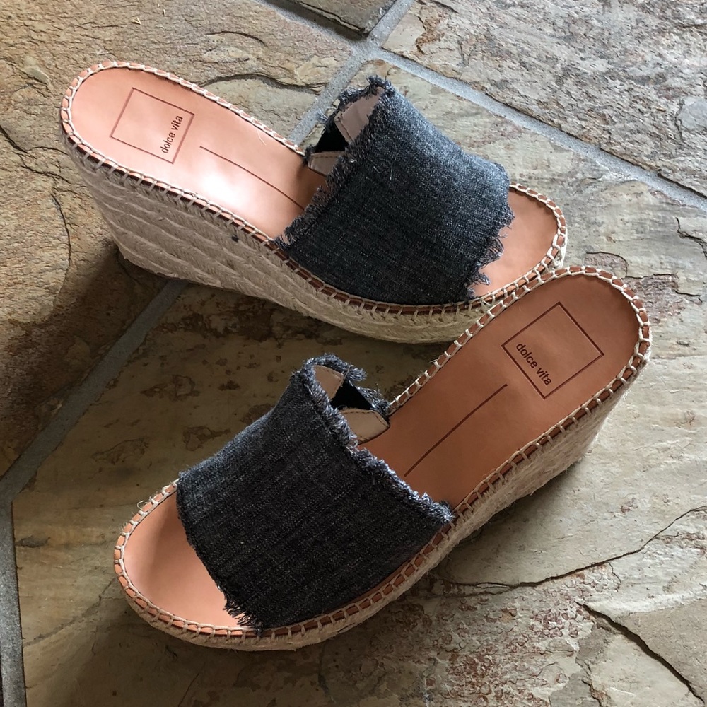 🍃💕NIB Dolce Vita Denim Espadrilles Wedge Sandals